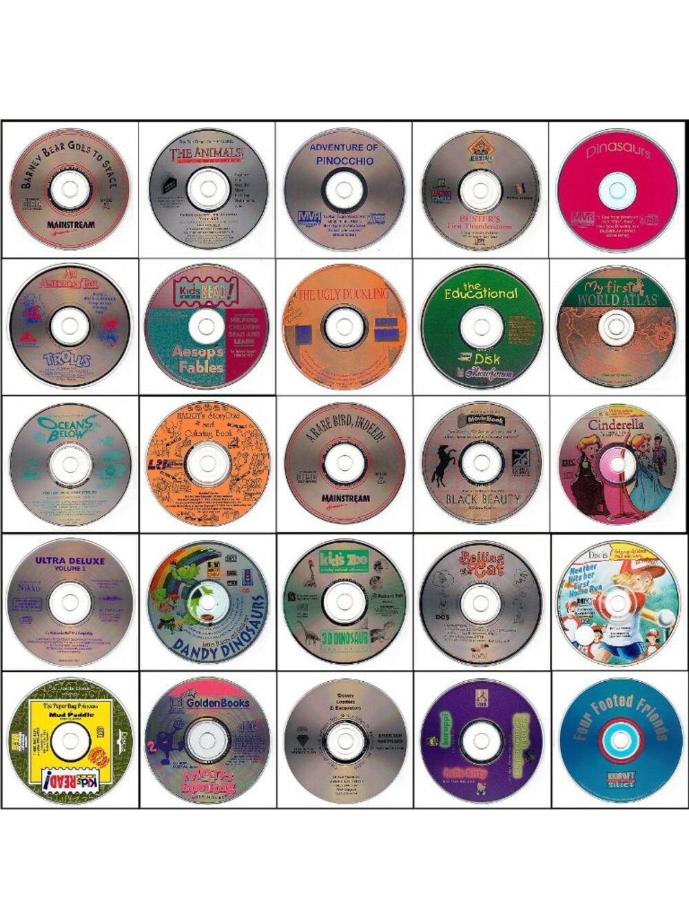 25 CD-ROM Kids Lot #1 (1992-1994) Vintage NEW or Like NEW CD's in Sleeves